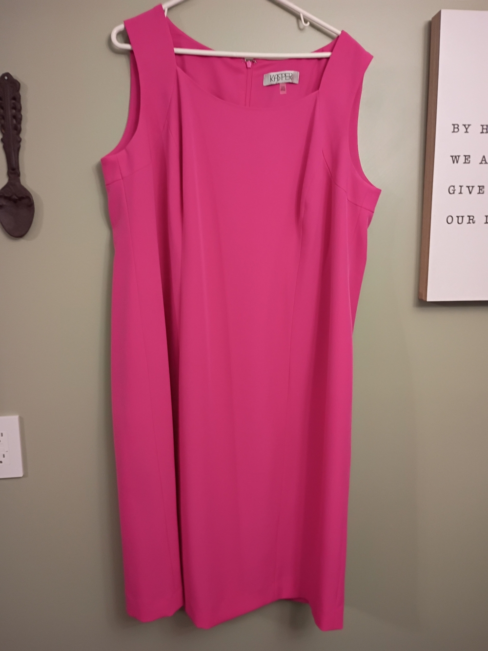 Kasper Hot Pink Sleeveless Shift Dress